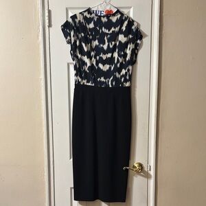 Express Black and White Midi Dress